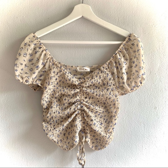 smocked tie front top - Picture 4 of 7